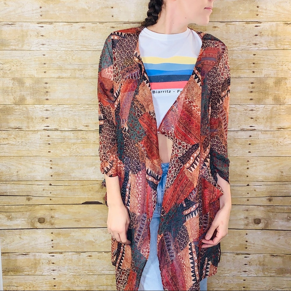 Band of Gypsies Midi Kimono Jacket Multicolor - Picture 1 of 6